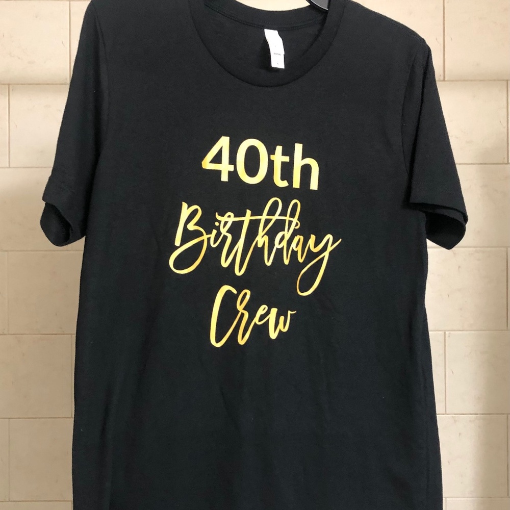 40th birthday crew tee size Med NWOT